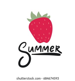 Summer print with strawberries