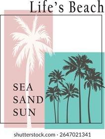 SUMMER PRINTS WITH TREES VECTOR