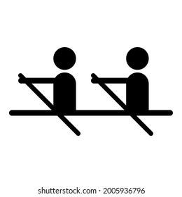 Summer professional Games sports vector icons - pictogram for rowing