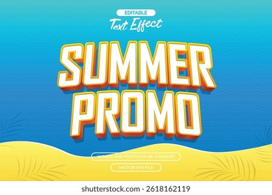 Summer promo editable text effect with beach background