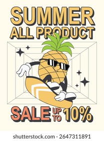 Summer promotion poster banner with summer tropical beach vibes background