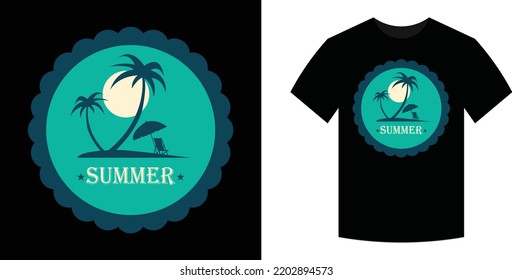Verano con el diseño de camisetas con árbol de púas