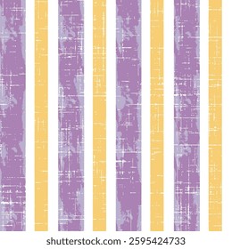 Summer purple yellow theme stripes pattern. Coloured boho Pattern Brushused for textiles.farmhouse style stripes texture on white background.