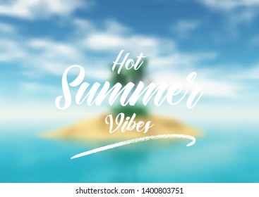 Summer quotation on a defocussed tropical background