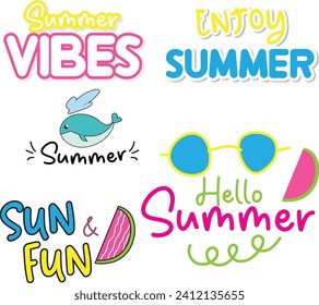 Summer Quote Design Bundle , Summer Lettering Set 