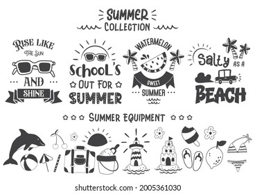 Ilustración de la cita de verano Vector para banner, afiche, volante