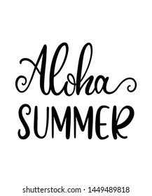 Summer Quote Lettering Black White Vector Stock Vector (Royalty Free ...