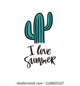 Summer quote. I love summer. cactus.