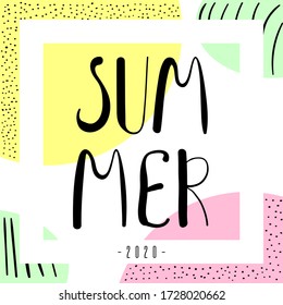 Summer quote or message can be used for t-shirt, baby shower, postcard, mug, greeting card, photo overlays, decor prints and posters. Summer vacation motivational saying. Doodle vector.