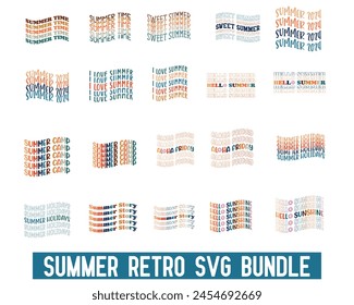 Summer quote retro typography bundle