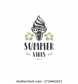 Summer quote or saying can be used for t-shirt, mug, greeting card, photo overlays, decor prints and posters. Summer vibes message, vector illustration.