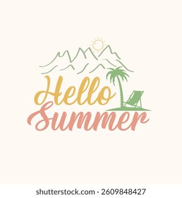 Summer quotes Retro Vector Illustrator Design