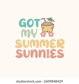 Summer quotes Retro Vector Illustrator Design
