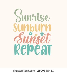 Summer quotes Retro Vector Illustrator Design