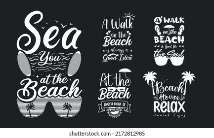 Summer quotes svg t-shirt design bundle, Summer quotes typography lettering svg design for t shirt and merchandise, Hand drawn and Calligraphy t shirt design
