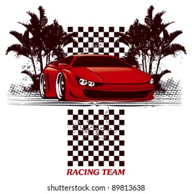 summer and racing sport car poster