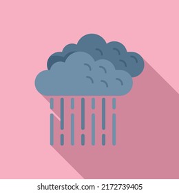 Summer rain cloud icon flat vector. Storm cloud. Rainy meteo