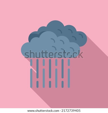 Summer rain cloud icon flat vector. Storm cloud. Rainy meteo