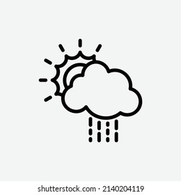  summer rain icon, isolated weather outline icon in light grey background, perfect for website, blog, logo, graphic design, social media, UI, mobile app, vector illustration