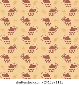 Summer Rain trendy design brown repeating pattern vector illustration background