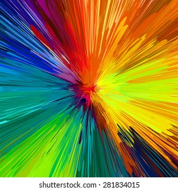 Summer rainbow explosion, abstract background. Vector illustration, EPS10.