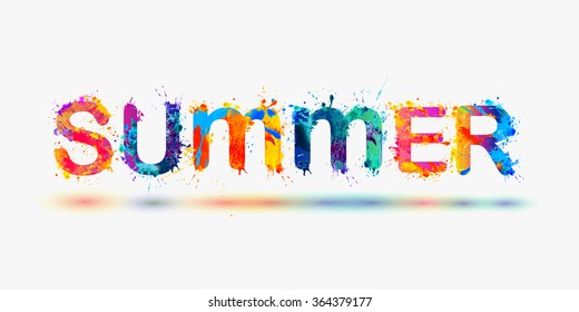 SUMMER. Rainbow Splash Paint Word