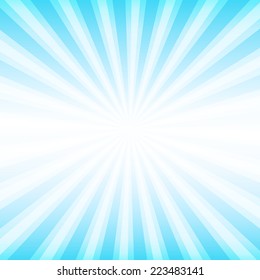 Summer rays holiday vintage on light sea and island color, vector illustration 