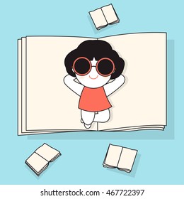 Summer Reading Card Character Illustration