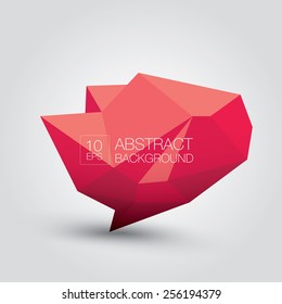 summer red Conceptual polygonal geometric speech bubble. Abstract vector Illustration, low poly style. Stylized design element. Background design for banner, poster, flyer, cover, brochure.