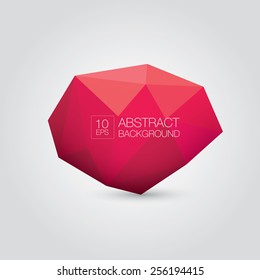 summer red Conceptual polygonal geometric speech bubble. Abstract vector Illustration, low poly style. Stylized design element. Background design for banner, poster, flyer, cover, brochure.