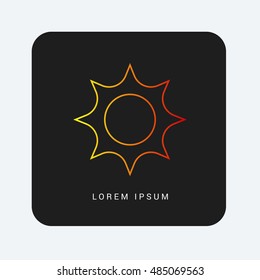 Summer Red & Orange gradient attractive line thin icon / logo design