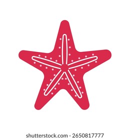 Summer Red Starfish Sea for vacation and holiday decoration