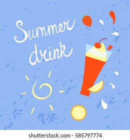Summer refreshing drink. Vector illustration