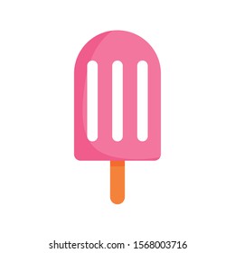 summer refreshing ice cream in stick fill style vector illustration design