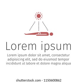 Summer relax sunbathing icon. Sunburn Vector sign