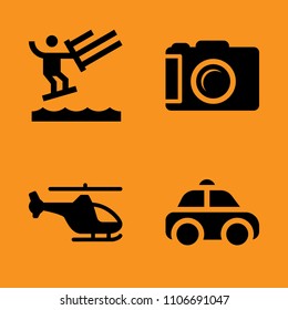summer, rescue, creative and acrobatic icons set. Vector illustration for web and design