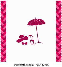 Summer rest icon Flat Design. Isolated Illustration.