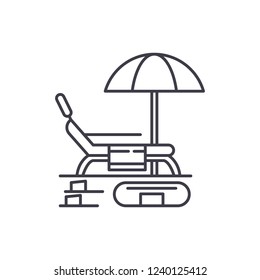 Summer rest line icon concept. Summer rest vector linear illustration, symbol, sign