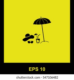 Summer rest vector black icon. Isolated illustration. Business picture.