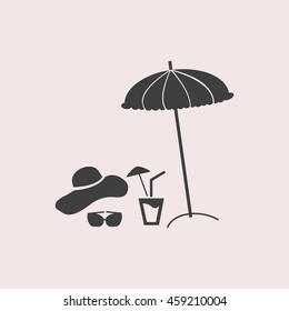 Summer rest web icon. Isolated illustration