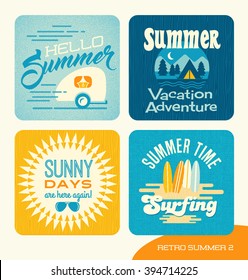 Summer retro design elements for cards, banners, tshirts