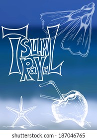 summer retro hand drawn design card Vector illustration can be used for website background and greeting cards or cover decoration