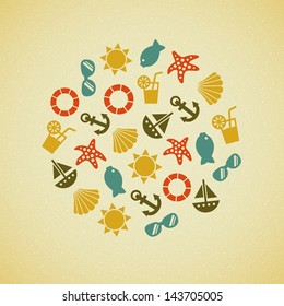 summer retro icon