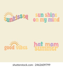 Summer Retro Quotes Collection Set