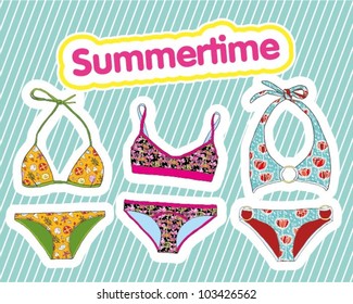 Summer retro set of swimsuit