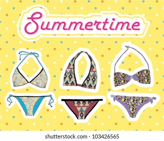 Summer retro set of swimsuit