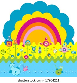 summer retro style design
