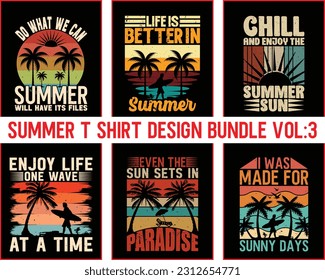 Summer retro T shirt Design Bundle  Vol 3,Summer T shirt Design,Hello Summer quotes t shirt designs bundle,Quotes about Summer,Summer Design for Shirts,Funny Beach Quotes,eps bundle