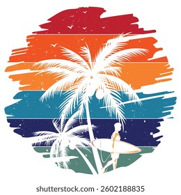 Summer retro t shirt design 
