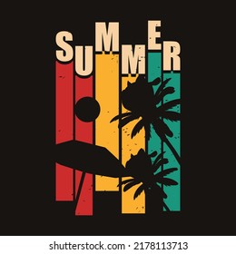 Summer - Retro Summer T-shirt Design